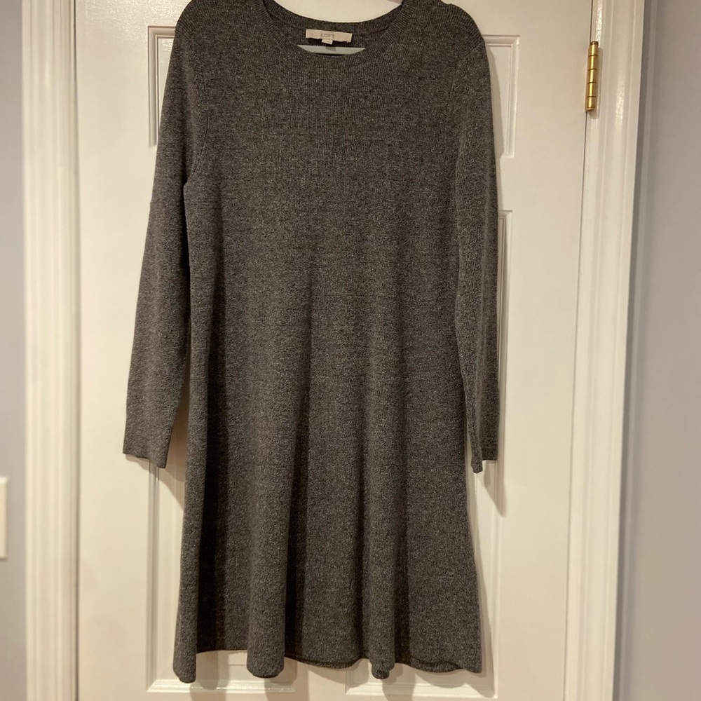 LOFT Gray Sweater Dress | Size XL | Long Sleeve Knit